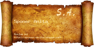 Sponer Anita névjegykártya
